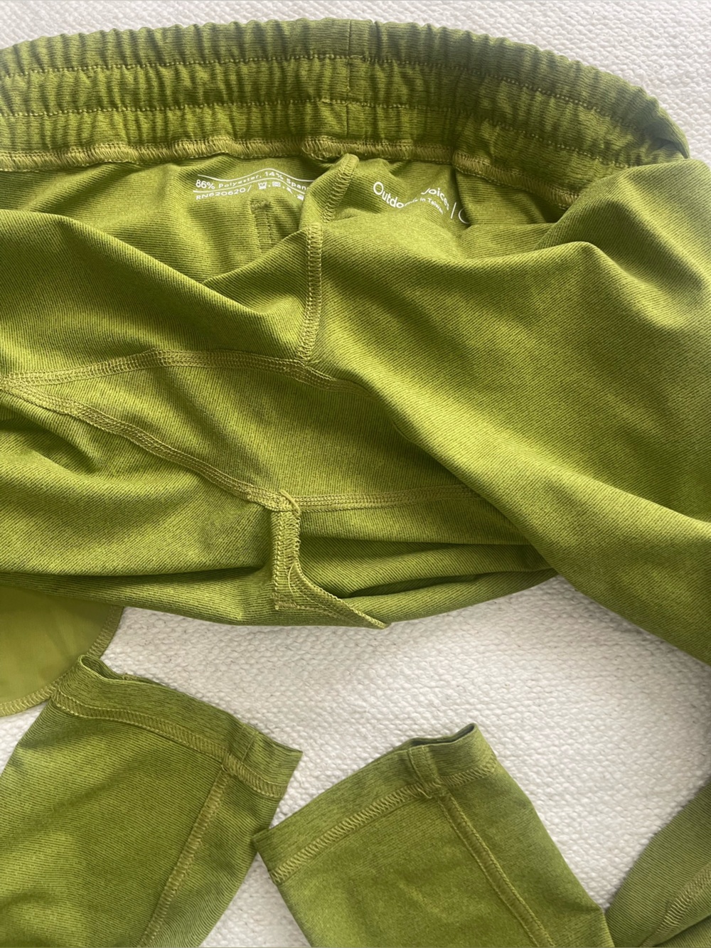 Outdoor Voices Lime Green Drawstring Joggers sz S NEW. Heathered smooth fabric. - Picture 6 of 7